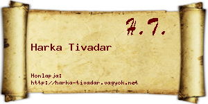 Harka Tivadar névjegykártya